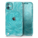 Marble Surface V1 Teal - Protective Skin Wrap & Decal – Compatible with iPhone SE to iPhone 17 Pro Max (All Models)