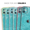 Marble Surface V1 Teal - Protective Skin Wrap & Decal – Compatible with iPhone SE to iPhone 17 Pro Max (All Models)