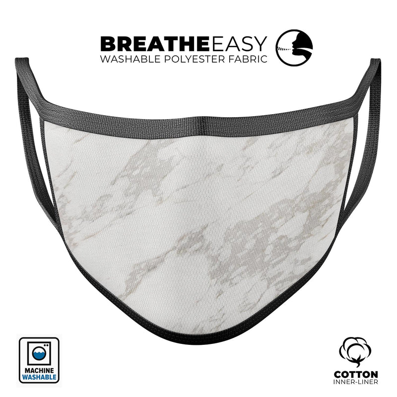 Marble Surface V3 - Made in USA Mouth Cover Unisex Anti-Dust Cotton Blend Reusable & Washable Face Mask with Adjustable Sizing for Adult or Child