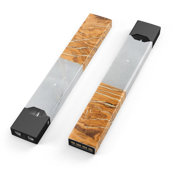 Marble & Wood Mix V1 - Premium Decal Protective Skin-Wrap Sticker compatible with the Juul Labs vaping device
