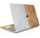 Marble & Wood Mix V1 - Skin Decal Wrap Kit Compatible with the Apple MacBook Pro, Pro with Touch Bar or Air (11", 12", 13", 15" & 16" - All Versions Available)