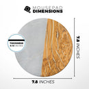 Marble & Wood Mix V1// WaterProof Rubber Foam Backed Anti-Slip Mouse Pad for Home Work Office or Gaming Computer Desk