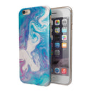 Marbleized Blue Paradise V45 iPhone 6/6s or 6/6s Plus 2-Piece Hybrid INK-Fuzed Case