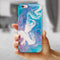 Marbleized Blue Paradise V45 iPhone 6/6s or 6/6s Plus 2-Piece Hybrid INK-Fuzed Case
