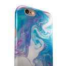 Marbleized Blue Paradise V45 iPhone 6/6s or 6/6s Plus 2-Piece Hybrid INK-Fuzed Case