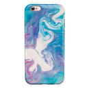 Marbleized Blue Paradise V45 iPhone 6/6s or 6/6s Plus 2-Piece Hybrid INK-Fuzed Case