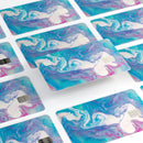 Marbleized Blue Paradise V45 - Premium Protective Decal Skin-Kit for the Apple Credit Card