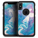 Marbleized Blue Paradise V45 - Skin Kit for the iPhone OtterBox Cases