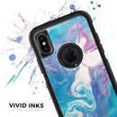 Marbleized Blue Paradise V45 - Skin Kit for the iPhone OtterBox Cases