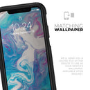 Marbleized Blue Paradise V45 - Skin Kit for the iPhone OtterBox Cases