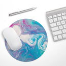Marbleized Blue Paradise V45// WaterProof Rubber Foam Backed Anti-Slip Mouse Pad for Home Work Office or Gaming Computer Desk