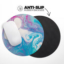 Marbleized Blue Paradise V45// WaterProof Rubber Foam Backed Anti-Slip Mouse Pad for Home Work Office or Gaming Computer Desk