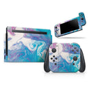 Marbleized Blue Paradise V45 // Skin Decal Wrap Kit for Nintendo Switch Console & Dock, Joy-Cons, Pro Controller, Lite, 3DS XL, 2DS XL, DSi, or Wii - Vinyl Skin Wrap for Nintendo Switch 2, OLED, Lite, Pro Controller, Wii & Classic Handhelds