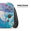 Marbleized Blue Paradise V45 // Skin Decal Wrap Kit for Nintendo Switch Console & Dock, Joy-Cons, Pro Controller, Lite, 3DS XL, 2DS XL, DSi, or Wii - Vinyl Skin Wrap for Nintendo Switch 2, OLED, Lite, Pro Controller, Wii & Classic Handhelds