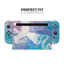 Marbleized Blue Paradise V45 // Skin Decal Wrap Kit for Nintendo Switch Console & Dock, Joy-Cons, Pro Controller, Lite, 3DS XL, 2DS XL, DSi, or Wii - Vinyl Skin Wrap for Nintendo Switch 2, OLED, Lite, Pro Controller, Wii & Classic Handhelds