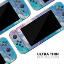 Marbleized Blue Paradise V45 // Skin Decal Wrap Kit for Nintendo Switch Console & Dock, Joy-Cons, Pro Controller, Lite, 3DS XL, 2DS XL, DSi, or Wii - Vinyl Skin Wrap for Nintendo Switch 2, OLED, Lite, Pro Controller, Wii & Classic Handhelds