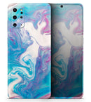 Marbleized Blue Paradise V45 - Premium Vinyl Skin Decal for Samsung Galaxy S25 Ultra, S24, S23, S22 & All Galaxy S Models