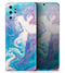 Marbleized Blue Paradise V45 - Skin-Kit for the Samsung Galaxy S-Series S20, S20 Plus, S20 Ultra , S10 & others (All Galaxy Devices Available)