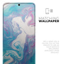 Marbleized Blue Paradise V45 - Premium Vinyl Skin Decal for Samsung Galaxy S25 Ultra, S24, S23, S22 & All Galaxy S Models