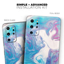 Marbleized Blue Paradise V45 - Premium Vinyl Skin Decal for Samsung Galaxy S25 Ultra, S24, S23, S22 & All Galaxy S Models