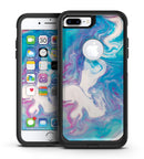 Marbleized Blue Paradise V45 - iPhone 7 or 7 Plus Commuter Case Skin Kit