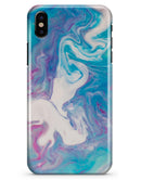 Marbleized Blue Paradise V45 - iPhone X Clipit Case