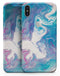 Marbleized Blue Paradise V45 - iPhone X Skin-Kit