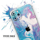 Marbleized Blue Paradise V45 - Vinyl Skin Wrap for iPhone 17 Pro Max, 17 Pro, 17 Air, 17, 16 & All Models — Soft Matte or Ultra Gloss