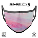 Marbleized Colored Paradise V3 - Made in USA Mouth Cover Unisex Anti-Dust Cotton Blend Reusable & Washable Face Mask with Adjustable Sizing for Adult or Child