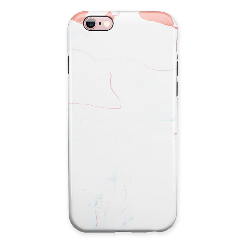 Marbleized Coral and Mint v1 iPhone 6/6s or 6/6s Plus 2-Piece Hybrid INK-Fuzed Case