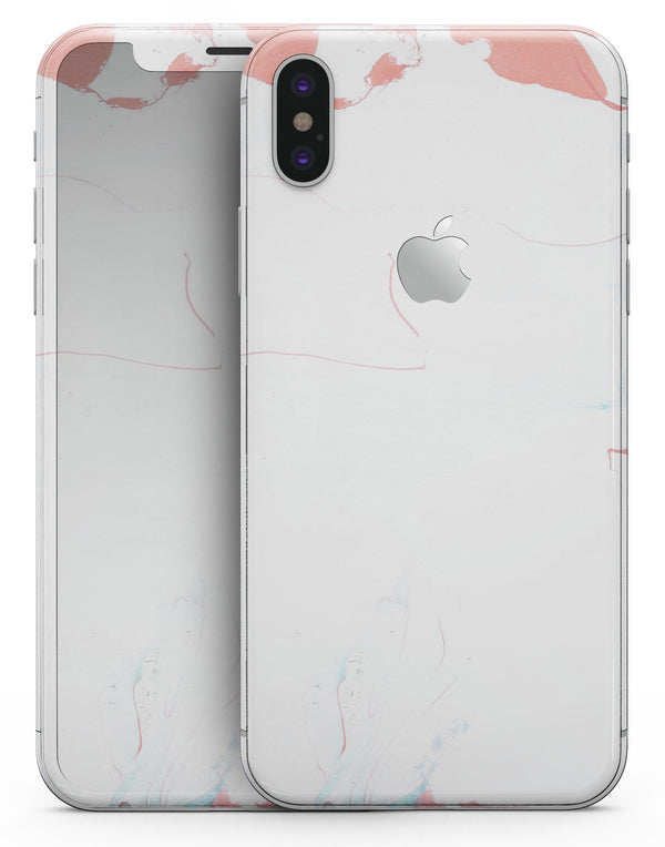 Marbleized Coral and Mint v1 - iPhone X Skin-Kit