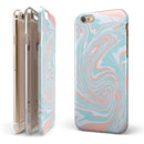 Marbleized Mint and Coral iPhone 6/6s or 6/6s Plus 2-Piece Hybrid INK-Fuzed Case
