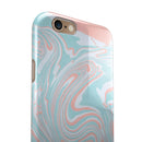 Marbleized Mint and Coral iPhone 6/6s or 6/6s Plus 2-Piece Hybrid INK-Fuzed Case
