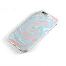 Marbleized Mint and Coral iPhone 6/6s or 6/6s Plus 2-Piece Hybrid INK-Fuzed Case