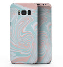 Marbleized Mint and Coral - Samsung Galaxy S8 Full-Body Skin Kit
