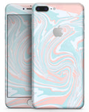 Marbleized Mint and Coral - Skin-kit for the iPhone 8 or 8 Plus