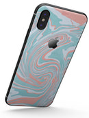 Marbleized Mint and Coral - iPhone X Skin-Kit