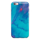 Marbleized Ocean Blue iPhone 6/6s or 6/6s Plus 2-Piece Hybrid INK-Fuzed Case