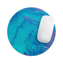 Marbleized Ocean Blue// WaterProof Rubber Foam Backed Anti-Slip Mouse Pad for Home Work Office or Gaming Computer Desk