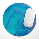 Marbleized Ocean Blue// WaterProof Rubber Foam Backed Anti-Slip Mouse Pad for Home Work Office or Gaming Computer Desk