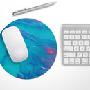 Marbleized Ocean Blue// WaterProof Rubber Foam Backed Anti-Slip Mouse Pad for Home Work Office or Gaming Computer Desk