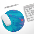Marbleized Ocean Blue// WaterProof Rubber Foam Backed Anti-Slip Mouse Pad for Home Work Office or Gaming Computer Desk