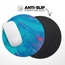 Marbleized Ocean Blue// WaterProof Rubber Foam Backed Anti-Slip Mouse Pad for Home Work Office or Gaming Computer Desk