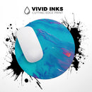 Marbleized Ocean Blue// WaterProof Rubber Foam Backed Anti-Slip Mouse Pad for Home Work Office or Gaming Computer Desk