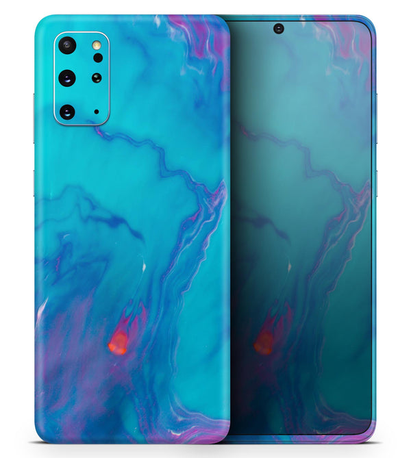 Marbleized Ocean Blue - Skin-Kit for the Samsung Galaxy S-Series S20, S20 Plus, S20 Ultra , S10 & others (All Galaxy Devices Available)