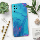 Marbleized Ocean Blue - Premium Vinyl Skin Decal for Samsung Galaxy S25 Ultra, S24, S23, S22 & All Galaxy S Models