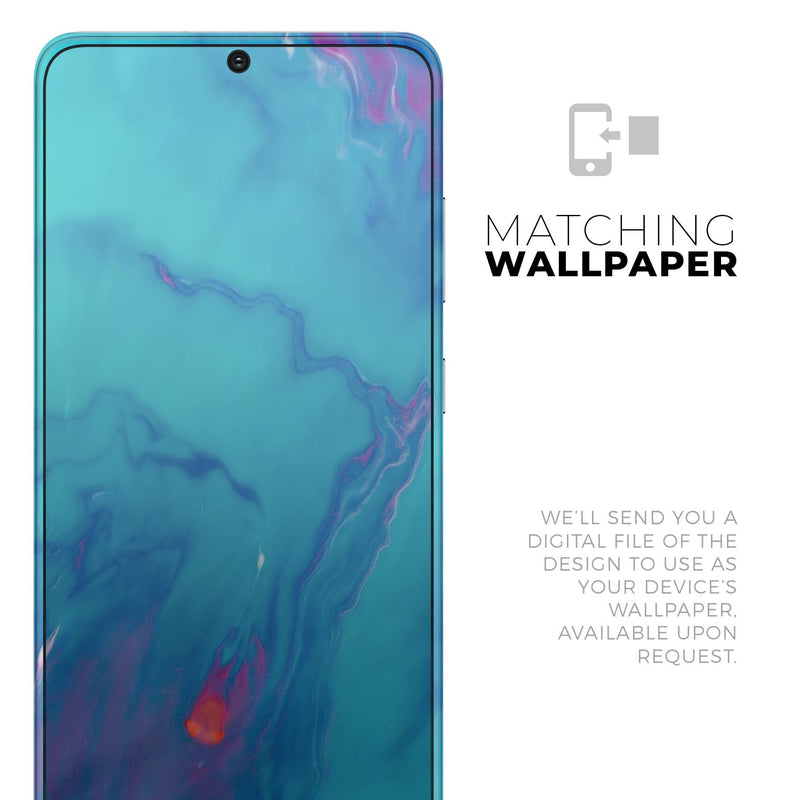 Marbleized Ocean Blue - Skin-Kit for the Samsung Galaxy S-Series S20, S20 Plus, S20 Ultra , S10 & others (All Galaxy Devices Available)
