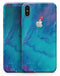 Marbleized Ocean Blue - iPhone X Skin-Kit