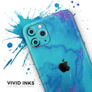 Marbleized Ocean Blue - Protective Skin Wrap & Decal – Compatible with iPhone SE to iPhone 17 Pro Max (All Models)