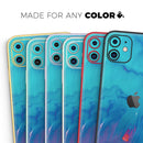 Marbleized Ocean Blue - Protective Skin Wrap & Decal – Compatible with iPhone SE to iPhone 17 Pro Max (All Models)